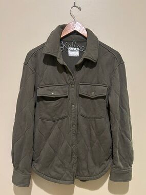 Abercrombie & Fitch Quilted Olive Green Utility Jacket Size Small